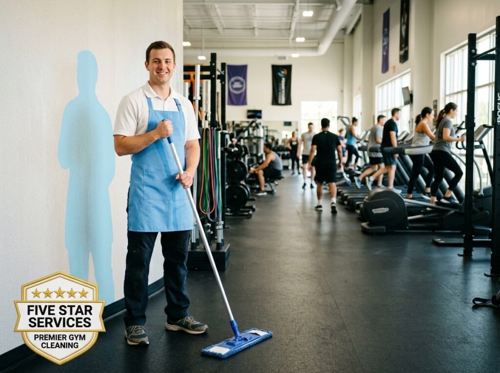 commercial gym cleaning working