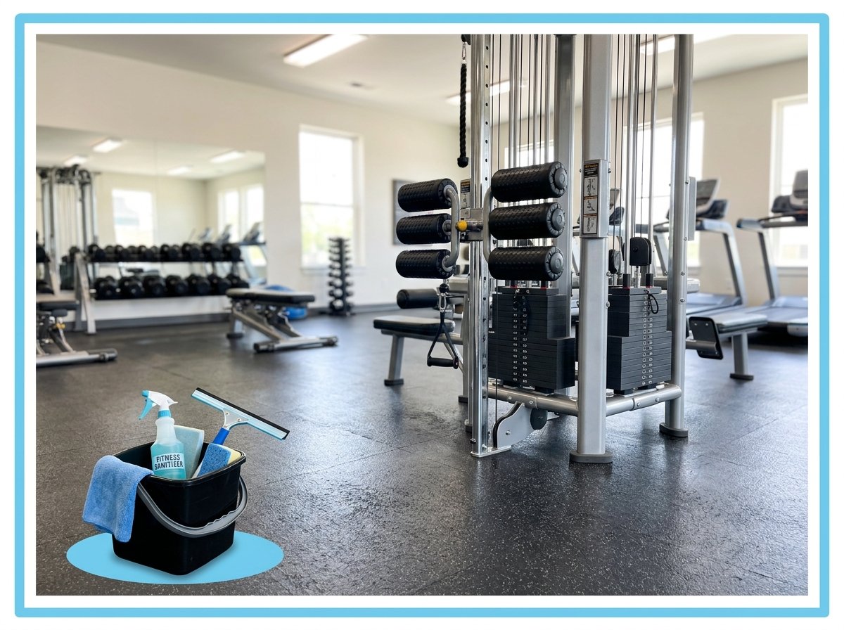 commerical gym rubber floor cleaning