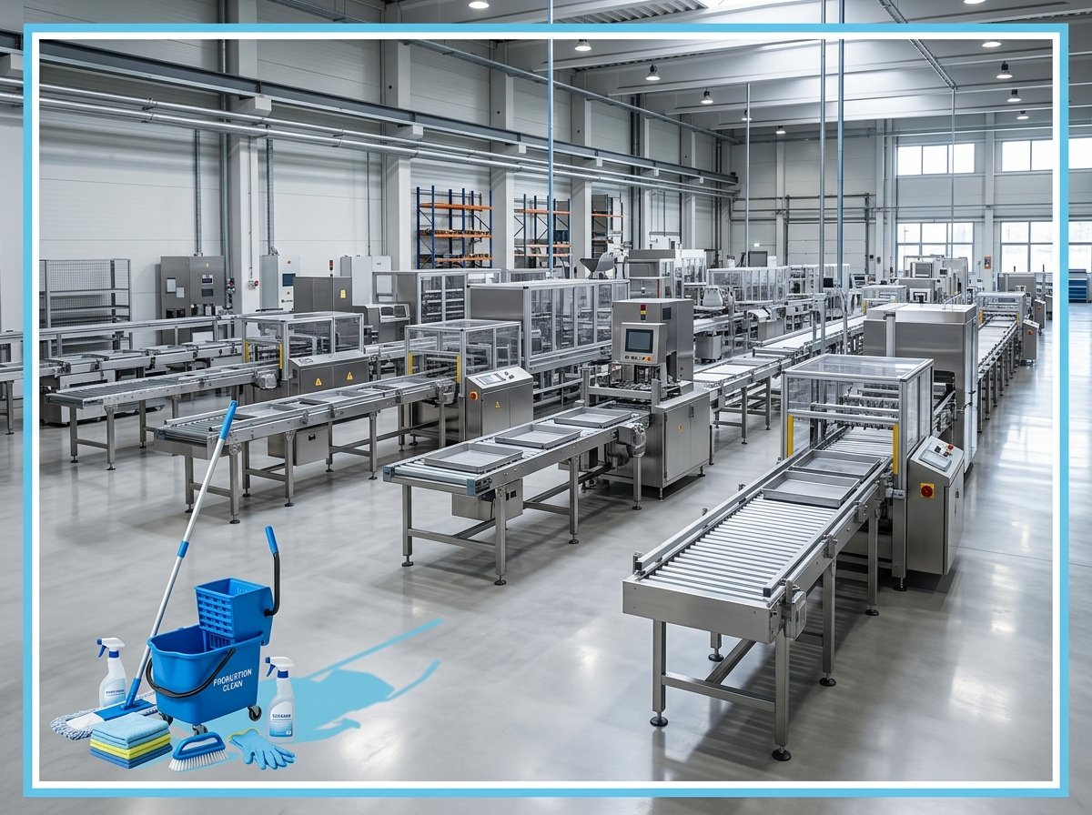 factory production lines cleaning