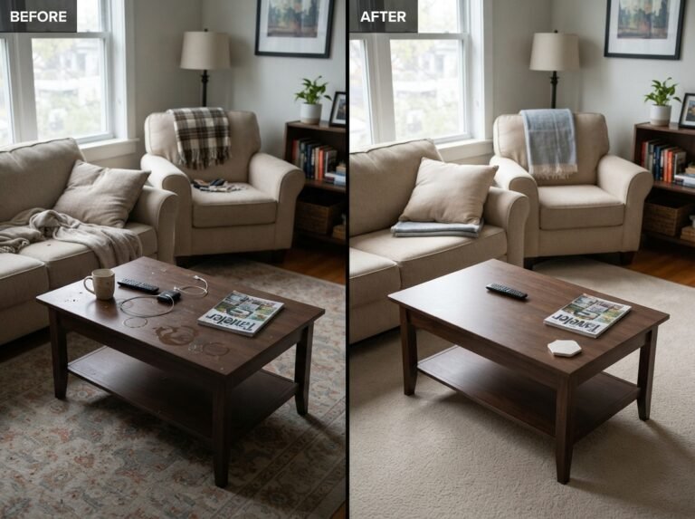 Before and after Airbnb cleaning in a Melbourne CBD apartment