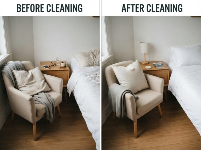 Richmond Airbnb apartment before and after a full clean