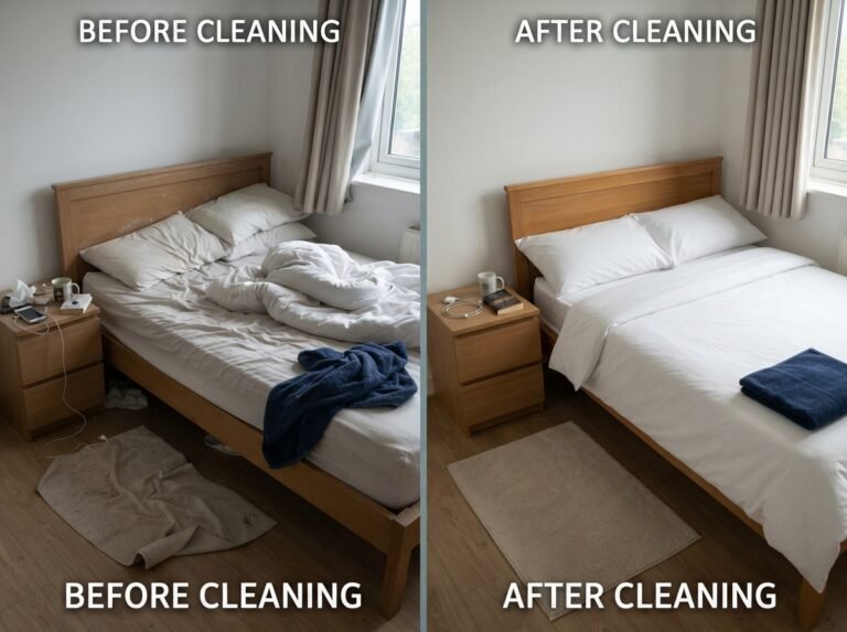 Richmond Airbnb apartment before and after a full clean
