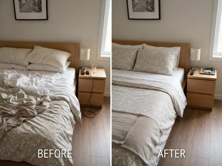 Richmond Airbnb apartment before and after a full clean