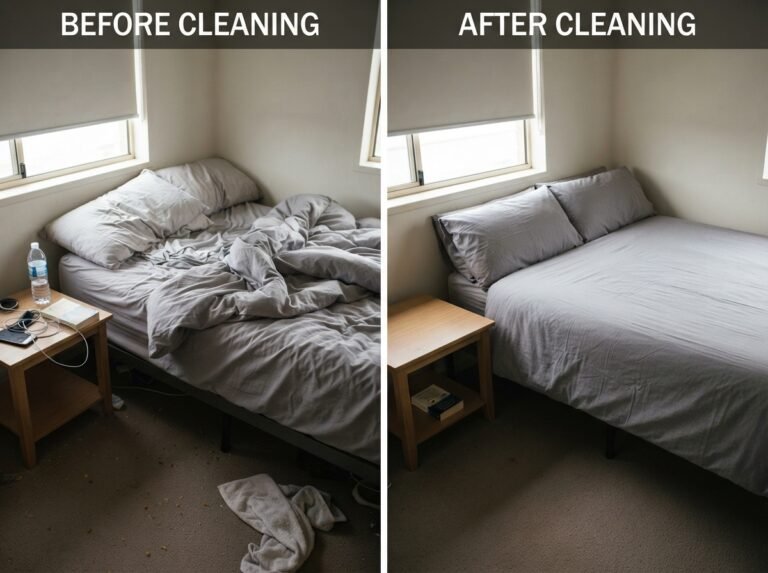 Before and after Airbnb cleaning in a Springvale property